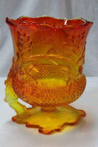 Vintage Mosser Glass Amberina Acorn Spooner Vase Depression