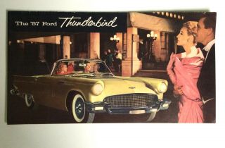 1957 57 Ford Thunderbird Sales Brochure Vtg Color Foldout Car Dealer