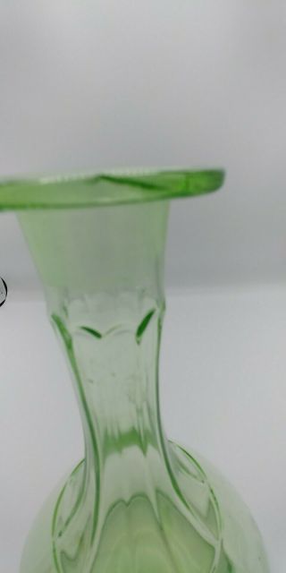 Vintage Green Depression Glass Decanter with Stopper. 6