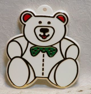 Vintage Hallmark Plastic Cookie Cutter - Teddy Bear W/ Bow Christmas Child Party