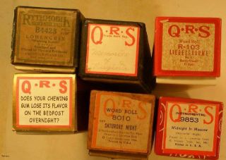 6 Vintage Piano Word And Instrumental Rolls