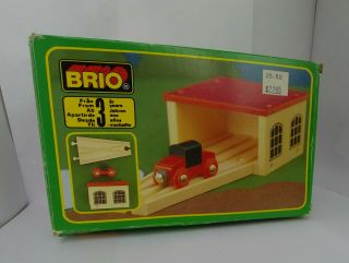Vintage 1990 (complete) Brio Double Engine Shed 33365 Rare