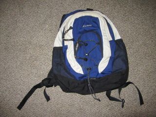 Vintage Eastern Mountain Sports Day Back Pack Blue Atlas