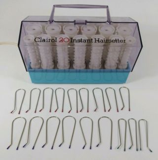 Vintage Clairol Kindness 20 Instant Hairsetter Hot Rollers Curlers Clips Denmark