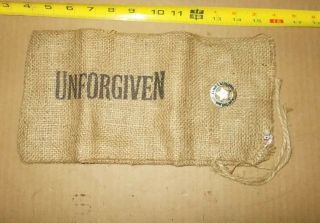 Clint Eastwood Unforgiven W/gold Colored Badge And 6 X 12 Burlap Bag Vintage