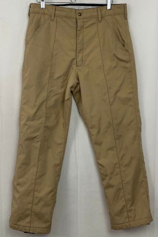 Vintage Cabelas Mens Gore - Tex Tan Snow Pants Insulated Ski Snowboard Size 36 R