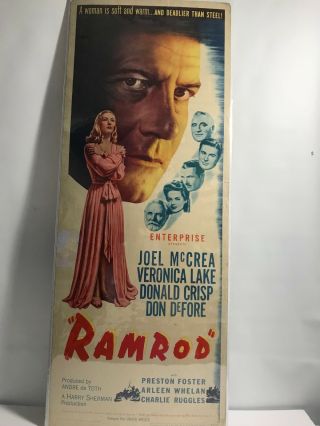 1947 " Ramrod " 14 X 36 Vintage Movie Poster In.