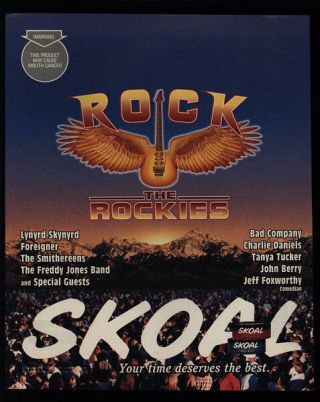 1994 Rock The Rockies Concert - Lynyrd Skynyrd - Foreigner - Skoal - Vintage Ad