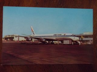 Vintage Pc ///united Airlines Dc - 8 Jet / Seattle - Tacoma Airport