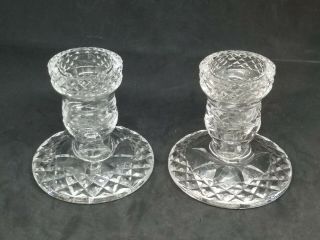 (2) Vintage Waterford Irish Crystal Short Candlestick Holders