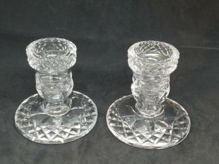 (2) Vintage Waterford Irish Crystal Short Candlestick Holders 3