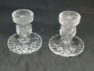 (2) Vintage Waterford Irish Crystal Short Candlestick Holders 4
