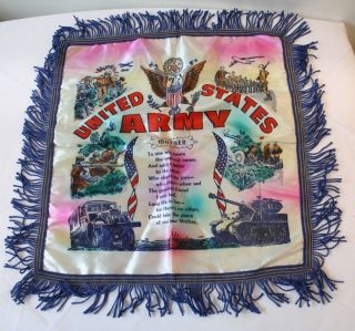 Vintage Wwii Us Army Pillow Cover Tank Plane Soldier Artillery Mother Home Front