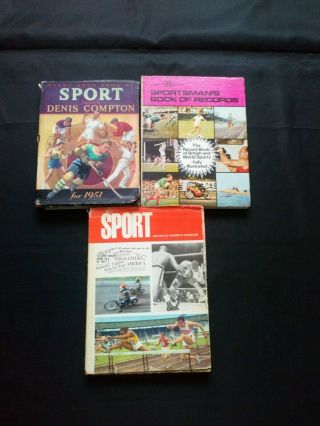 Vintage/retro Sports Hardback Book Annual Smalll Joblot X 3 1950 