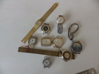 10 Old Vintage Mechanical Wind Up Watch Spare Parts Repair Some Are Swiss Made