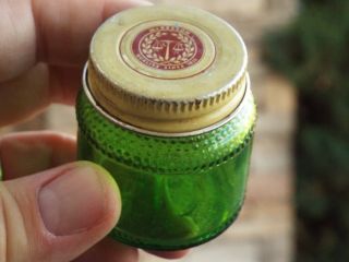 Vintage Mckesson Boric Acid Powder Empty Green Glass Bottle Jar Small 1oz Size