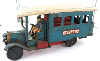 Large / Vintage / Made In Japan Cragstan Tin Plate Friction " Old Timer Autobus "