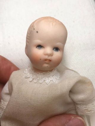 3 Vintage Miniature BISQUE PORCELAIN Jointed Baby Dolls 5