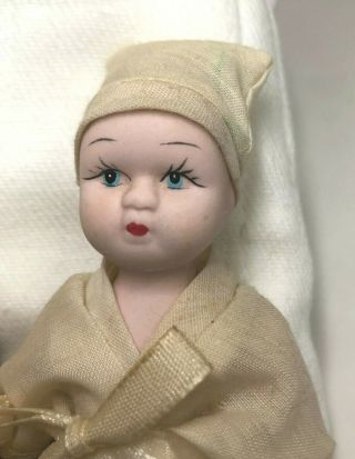 3 Vintage Miniature BISQUE PORCELAIN Jointed Baby Dolls 8
