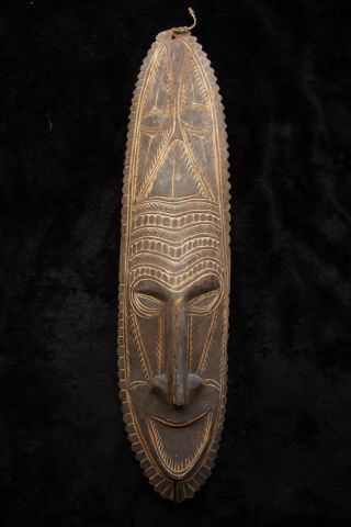 Vintage Wooden Fijian Gable Mask - 1970 