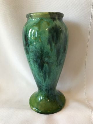 Vintage Mccoy Brush Onyx Vase 745 Green Blue 6 - 1/4” Tall 1930’s