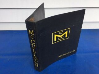 Vintage 1950s 1960s Mcculloch Chainsaw Dealership Binder Book Advertising