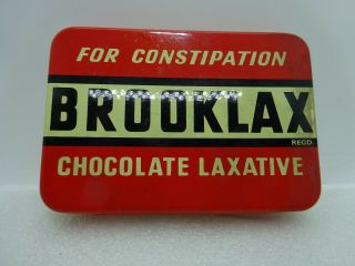 Vintage Brooklax Chocolate Laxative Tin Box Made In England For The Greek Market