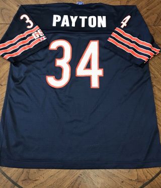 Walter Payton 34 Vintage 90s Champion Chicago Bears Blue Jersey Size 48 XLARGE 2