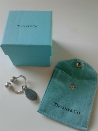 Vintage Authentic Tiffany & Co Sterling Silver Keychain And Tiffany & Co Tag Nr