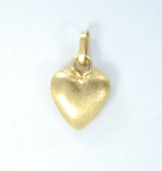 Vintage 14k Yellow Gold Puffed Heart Pendant Charm