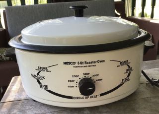 Vintage Nesco 6 Qt.  Roaster Oven Adjustable Temperature Control Slow Cooker Bake