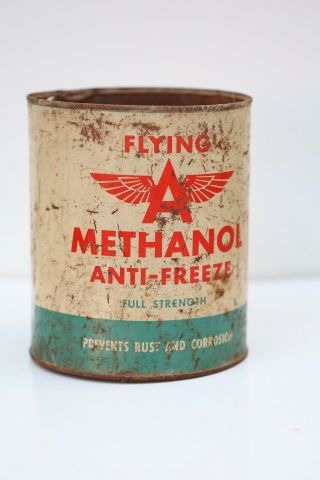 Vintage Flying A Anti Freeze Can Oil Can Methanol Tin Tidewater Oil Comp Gallon