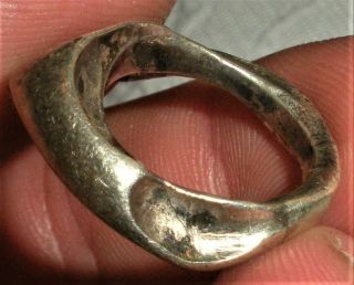 Vintage C1950 - 1960s Retro Sterling Silver Mid - Century Modern Brutalist Ring Vafo