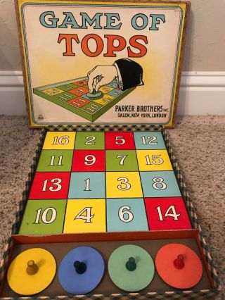 Vintage Game Of Tops By Parker Brothers Inc.  Bright Graphics