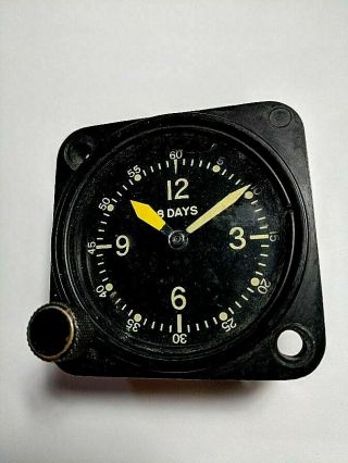 Vintage Waltham 8 Day Aviation Military Clock U.  S.  Air Force Cockpit Not