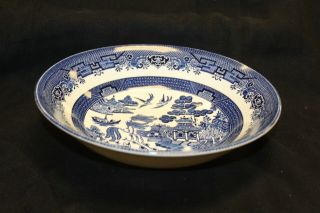 Vintage Blue Willow Churchill China 9 " Round Serving Bowl