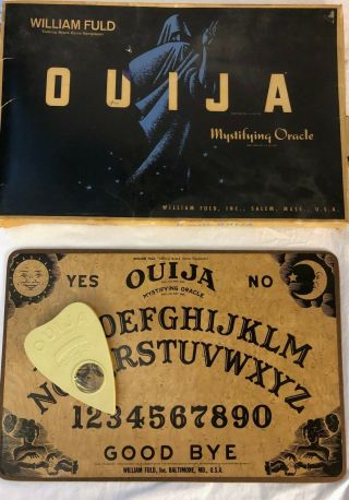 Vintage Ouija Board William Fuld Talking Board Set Salem Ma Complete Orig Box