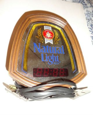 Vintage Natural Light Cash Register Clock Lighted Mirror Advertising Sign