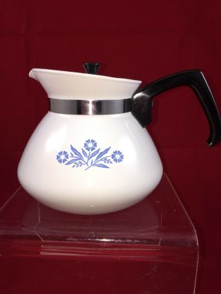 Corning Ware 6 Cup Vintage Blue Cornflower Stovetop Water Tea Kettle