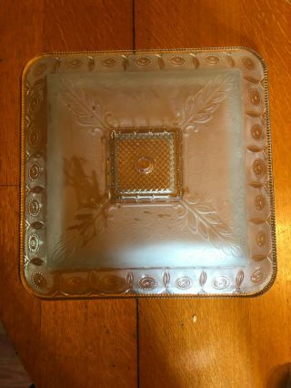 Vintage Clear Frosted Glass Ceiling Light Shade 14 " X14 ".