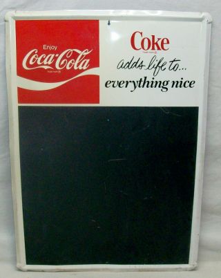 Vintage (1976) " Coca - Cola " Menu Specials Chalkboard Sign Metal (28 " X 20 ") Coke