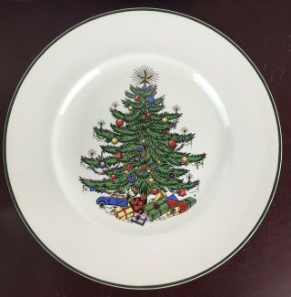 Vintage Dinner Plate Cuthbertson Christmas Tree England (set Of 6)