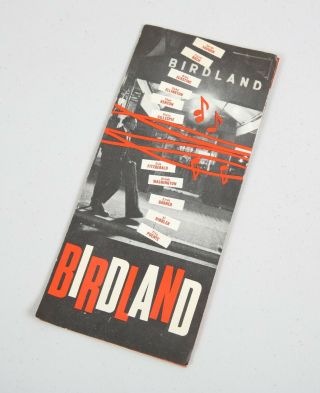 Vintage Birdland Jazz Club Brochure Mailer Charlie Parker York Broadway