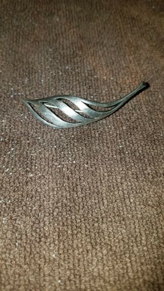 Vintage Avery Sterling Silver Leaf Brooch