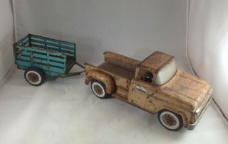 Vintage 1950s Tonka Pickup Truck And Trailer