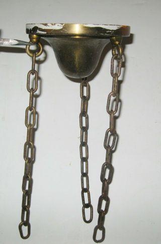 Vintage Brass Light Fixture Ceiling Chandelier Canopy Cap With 3 Chains