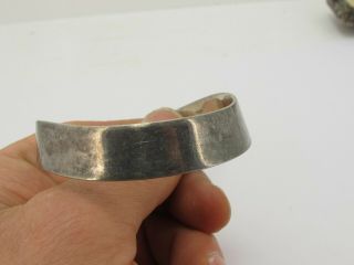 Vintage Sterling Silver 925 Heavy Cuff Bangle Bracelet 27.  6 Grams