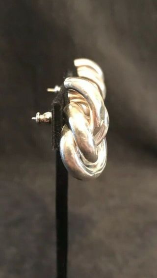 Vintage Knot Cluster Tye 925 Sterling Silver - Thailand: Pierce Earrings: 5g 3