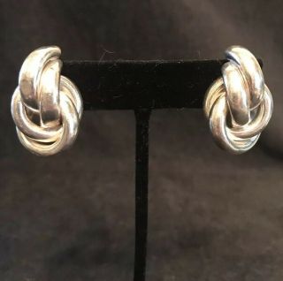 Vintage Knot Cluster Tye 925 Sterling Silver - Thailand: Pierce Earrings: 5g 6