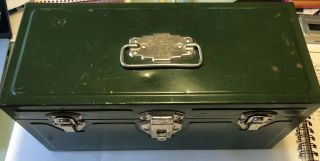 Vintage Union Steel Chest Usa Utility Tackle Tool Box Green 14” Rare